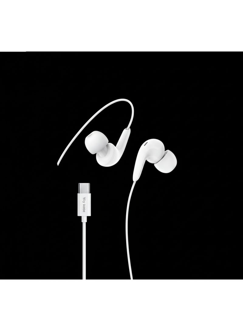 فين ديونز سماعات رياضية سلكية من نوع Type-C طراز VD-EAR008، تتميز بثباتها المحكم وصوتها النقي وميكروفونها المدمج. - Image 2
